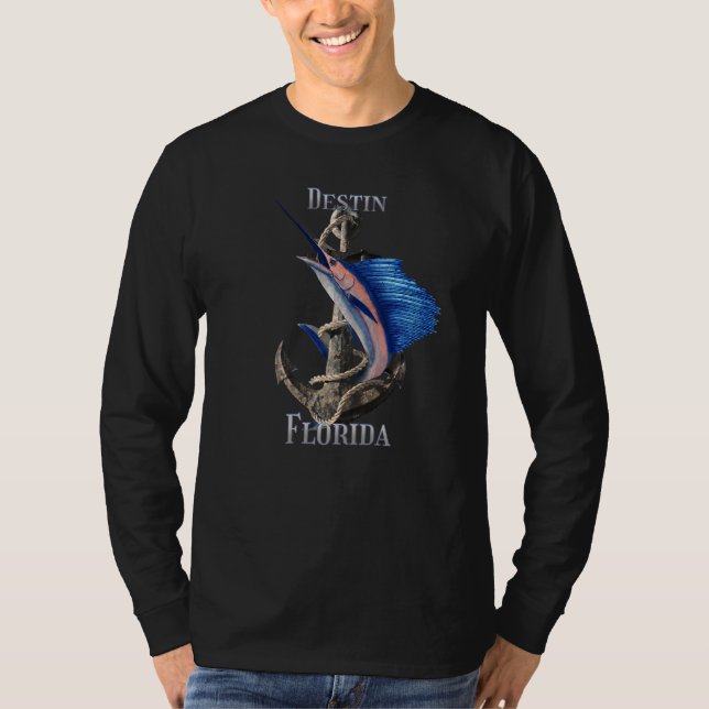 Destin Florida Swordfish Marlin Ocean Fischen T-Shirt (Vorderseite)