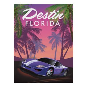 Destin Florida USA Sportwagen Poster. Poster