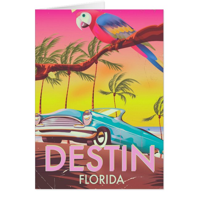 Destin Florida USA Vintage Reiseplakat. (Vorne)