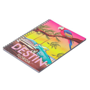 Destin Florida USA Vintage Reiseplakat. Notizblock
