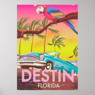 Destin Florida USA Vintage Reiseplakat. Poster