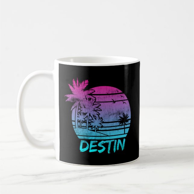 Destin Florida Vacation Palm Tree Beach Kaffeetasse (Links)