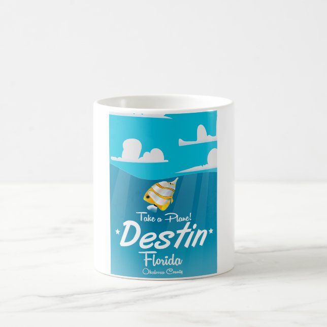 Destin Florida Vintage Reiseplakat. Kaffeetasse (Mittel)
