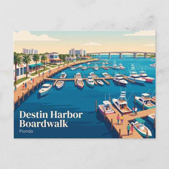 Destin Harbor Boardwalk USA Postkarte (Vorderseite)