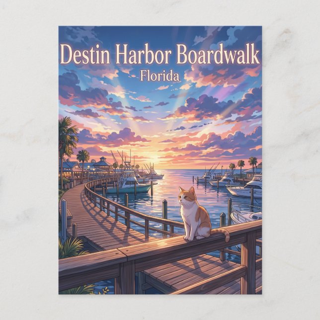 Destin Harbor Boardwalk USA Postkarte (Vorderseite)