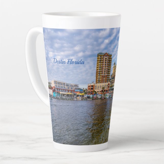 Destin Harbour Boardwalk Latte Tasse (Linke Ecke)