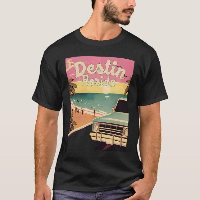 Destin Retro Beach Vacation Graphics Destin Florid T-Shirt (Vorderseite)