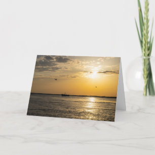 Destin-Sonnenuntergang und Hubschrauber-Grußkarte Karte
