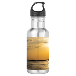 Destin Sonnenuntergang Und Hubschrauber Wasserflas Edelstahlflasche