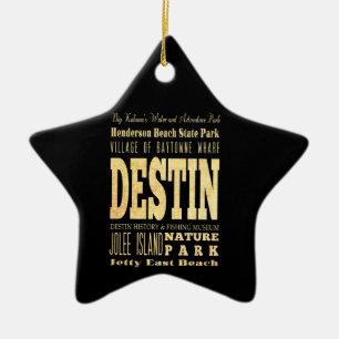 Destin Stadt Florida Typografie Kunst Keramikornament