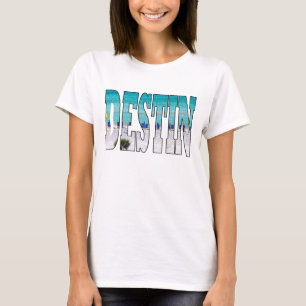Destin Strand-Foto-einzigartige Typografie modern T-Shirt