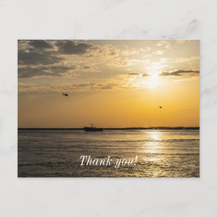 Destin Sunset And Helicopters Danke Postkarte