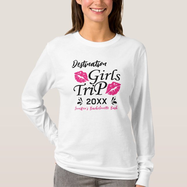 Destination Bachelorette Hen Party Name Year Group T-Shirt (Vorderseite)