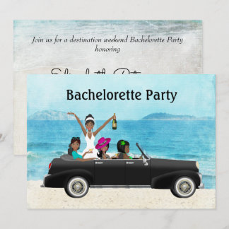 Destination Beach Hochzeit Junggeselinnen-Abschied Einladung
