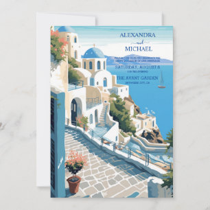 Destination Greece Santorini Wedding Einladung