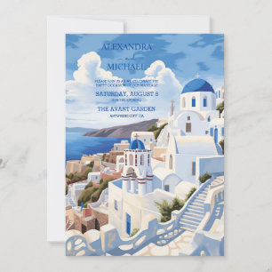 Destination Greece Santorini Wedding Einladung