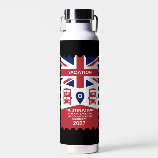 Destination London UK Vacation Trinkflasche (Vorne)