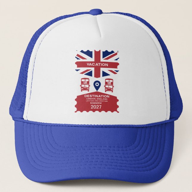 Destination London UK Vacation Truckerkappe (Vorderseite)
