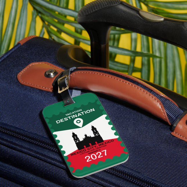 Destination Mexiko Urlaub Geschenk Gepäckanhänger (Vorderseite Insitu 1)