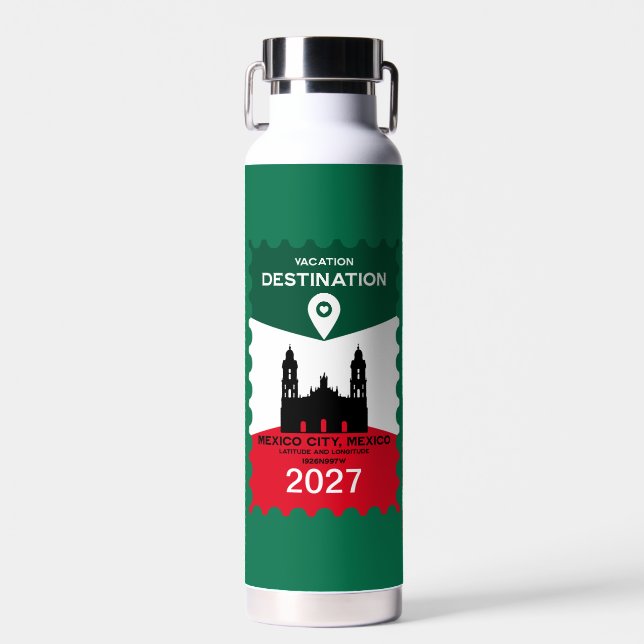 Destination Mexiko Urlaub Geschenk Trinkflasche (Vorne)