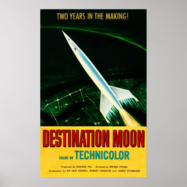 DESTINATION MOON Retro Hollywood Sci Fi Film Movie Poster (Vorne)
