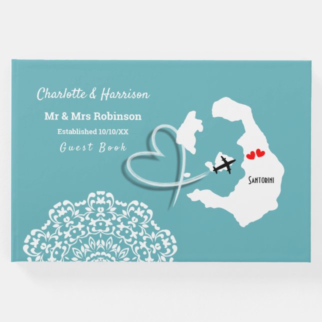 Destination Santorini Griechenland Hochzeit Gästebuch (Vorderseite)