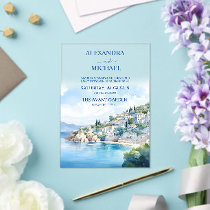 Destination Santorini Wedding Acryleinladungen