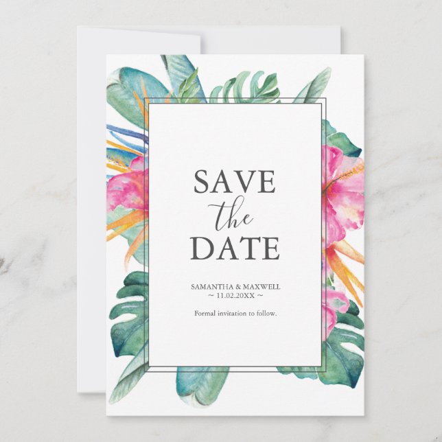 Destination Wedding Save The Date Invitations Einladung (Vorderseite)