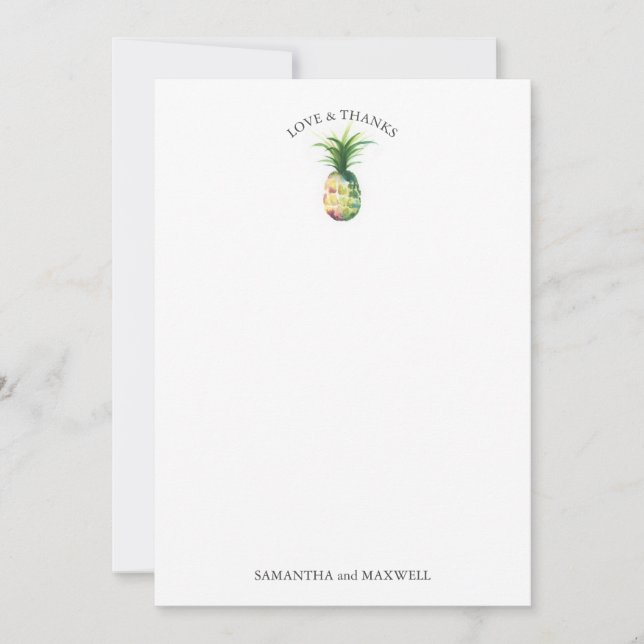 Destination Wedding Thank You Card Pineapple Einladung (Vorderseite)