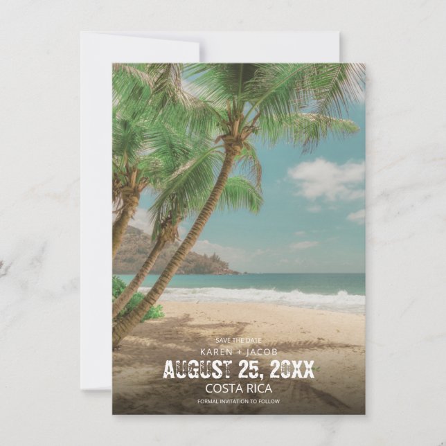 Destination Wedding Tropical Beach Save the Date  (Vorderseite)