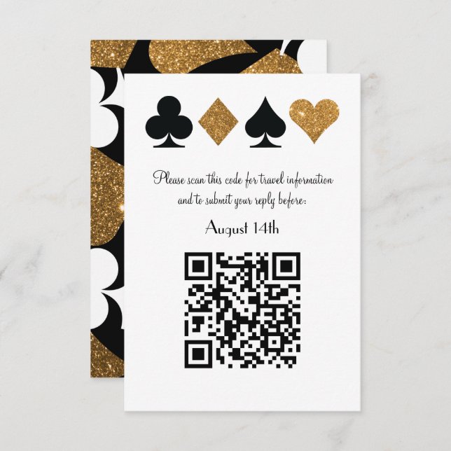 Destiny Gold Las Vegas Wedding QR Code Antwort (Vorne/Hinten)