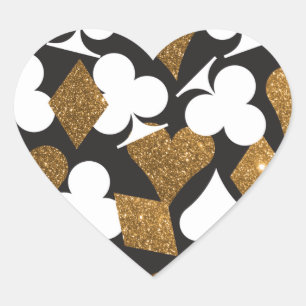 Destiny Las Vegas Heart Sticker Imitate Gold Glitz