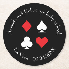 Destiny Las Vegas Wedding Custom Cocktail Unterset Runder Pappuntersetzer