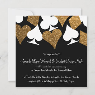 Destiny Las Vegas Wedding Invite Imitats Gold Glit Einladung
