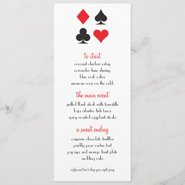 Destiny Las Vegas Wedding Menu Menükarte (Vorderseite)