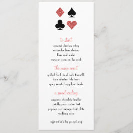 Destiny Las Vegas Wedding Menu Rose Gold Glitzer Menükarte