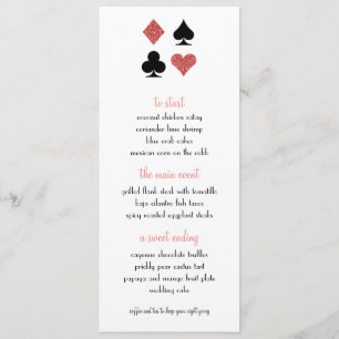 Destiny Las Vegas Wedding Menu Rose Gold Glitzer Menükarte