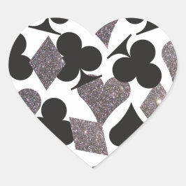 Destiny LasVegas Heart Sticker Imitate Silver Glit