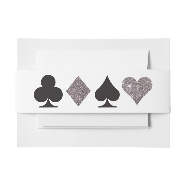 Destiny Vegas Invite Imitats Silver Glitzer Bellyb Einladungsbanderole (Vorderseite Beispiel)