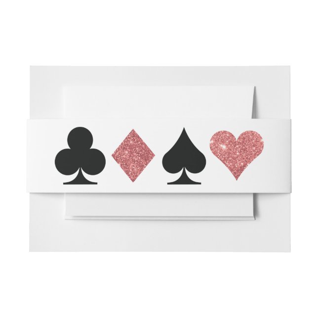 Destiny Vegas Invite Rose Gold Glitzer Bellyband Einladungsbanderole (Vorderseite Beispiel)