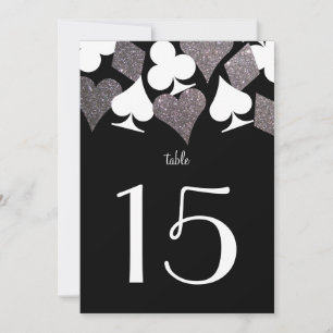 Destiny Vegas Wedding Reception Silver TableNumber Einladung