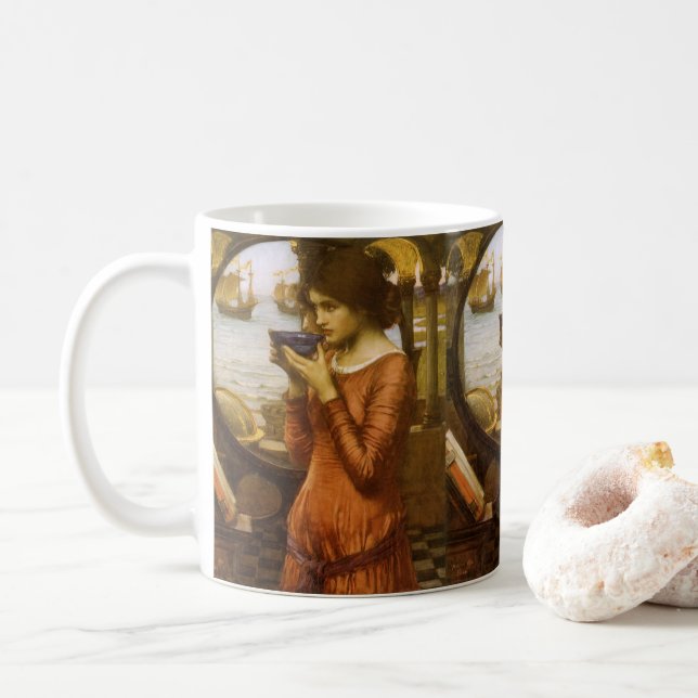 Destiny von John William Waterhouse Kaffeetasse (Mit Donut)