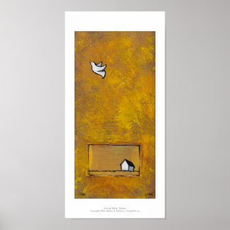 Destiny White Tauve Vogel Flug hübsche Malerei Kun Poster