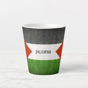 Destressierte Grunge Palestine Flag Latte-Tasse Milchtasse