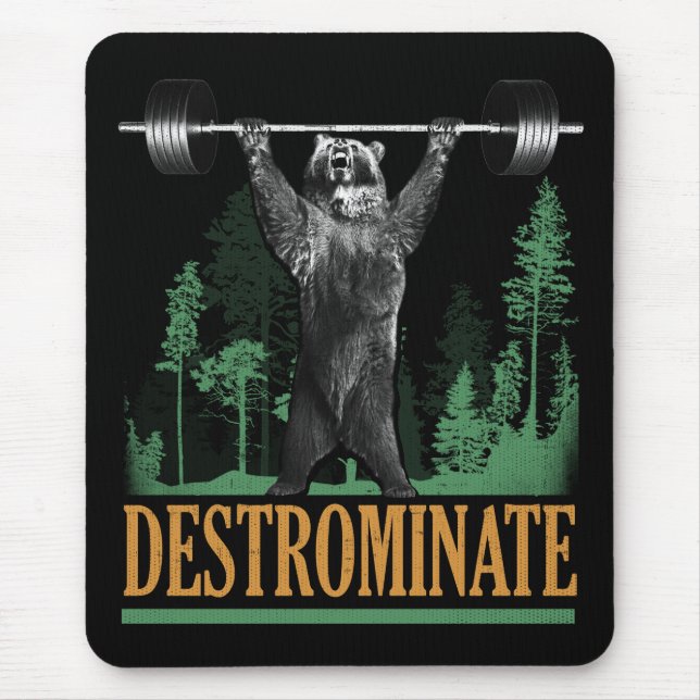 Destrominieren - Bären - Funny Workout Inspiration Mousepad (Vorne)