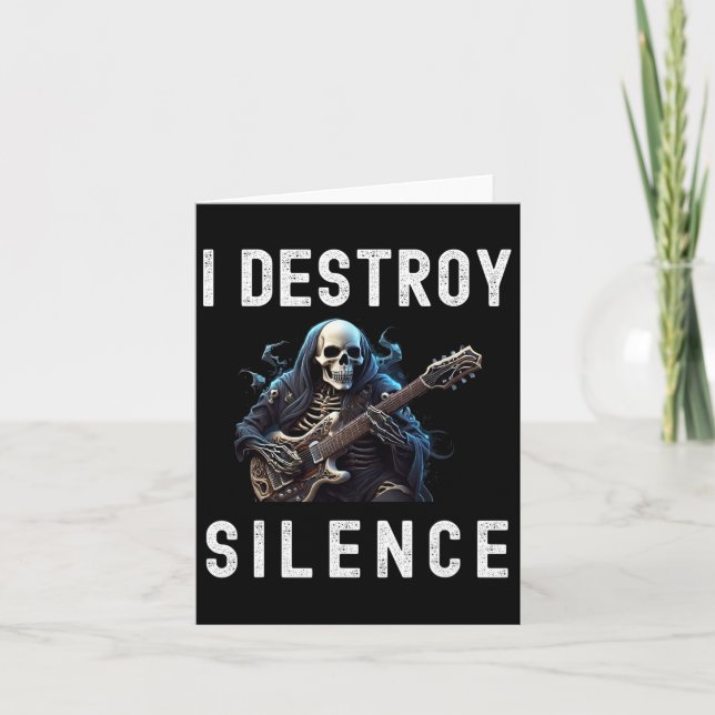 Destroy Silence Ghost Guitar Funny Guitar Karte (Vorderseite)