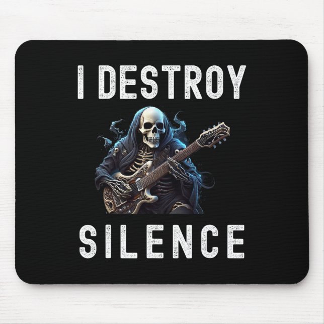 Destroy Silence Ghost Guitar Funny Guitar Mousepad (Vorne)