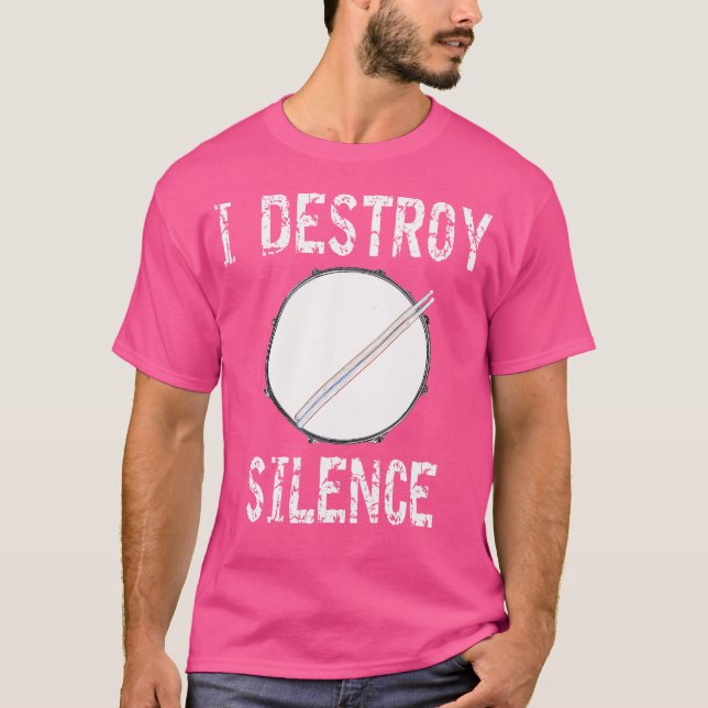 Destroy Silence Musical Instruments Drums Destroyi T-Shirt (Vorderseite)