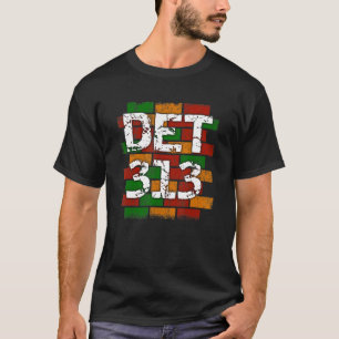 DET 313 Detroit Area Code Graffiti T-Shirt