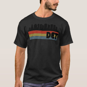 DET, Detroit Retro Rainbow Striping City T-Shirt